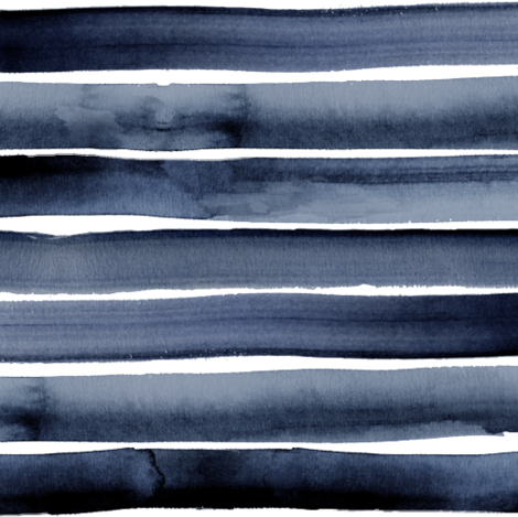 Watercolor Stripe Blues Fabric By Crystal Walen On - Watercolor Painting (470x469), Png Download
