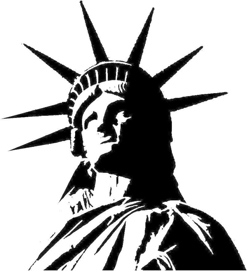 Statue Of Liberty Png Free Download - Statue Of Liberty Clip Art Black And White (928x1012), Png Download
