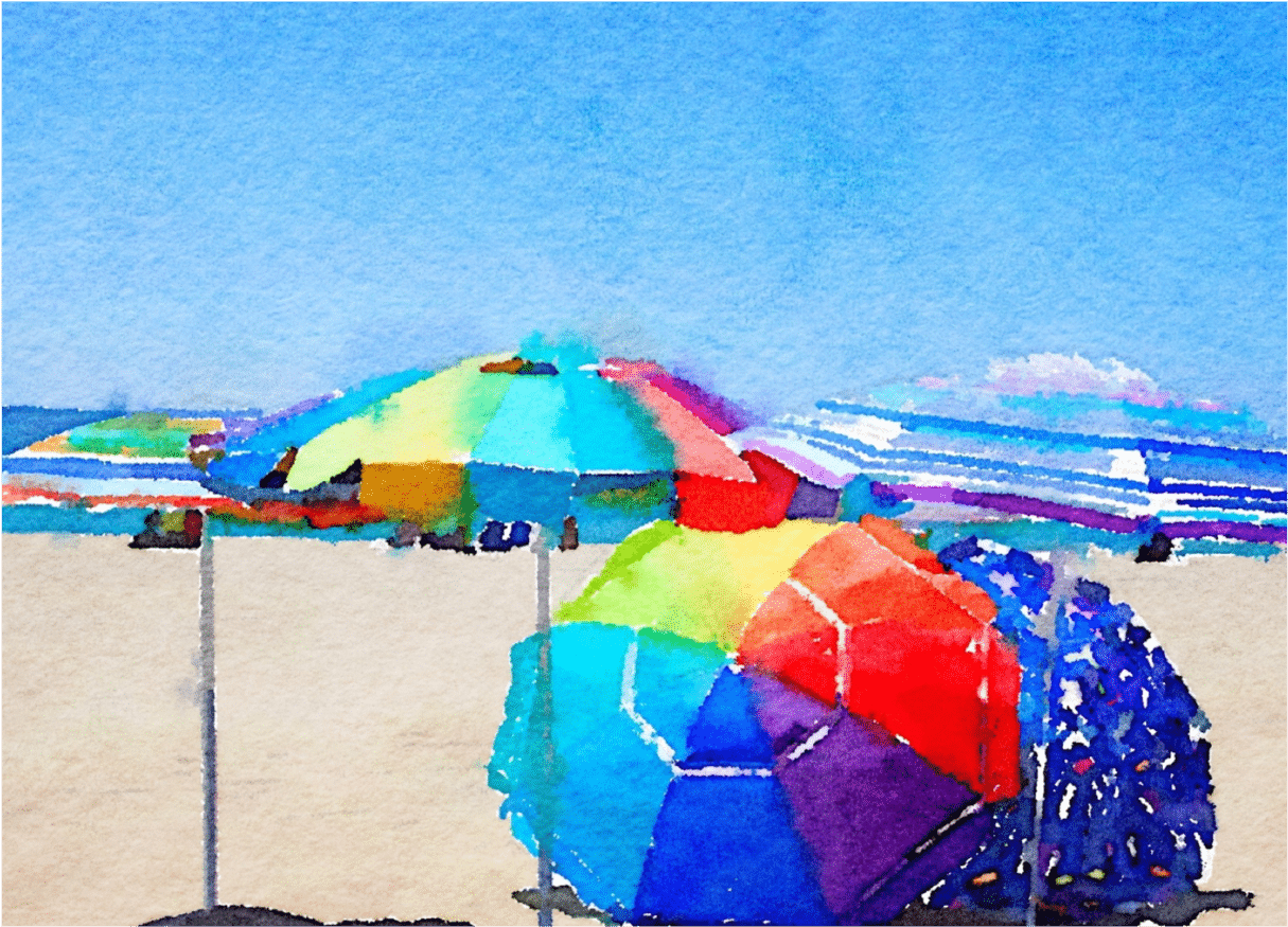 Beach Umbrella 102a Notecard - Beach (1440x1440), Png Download