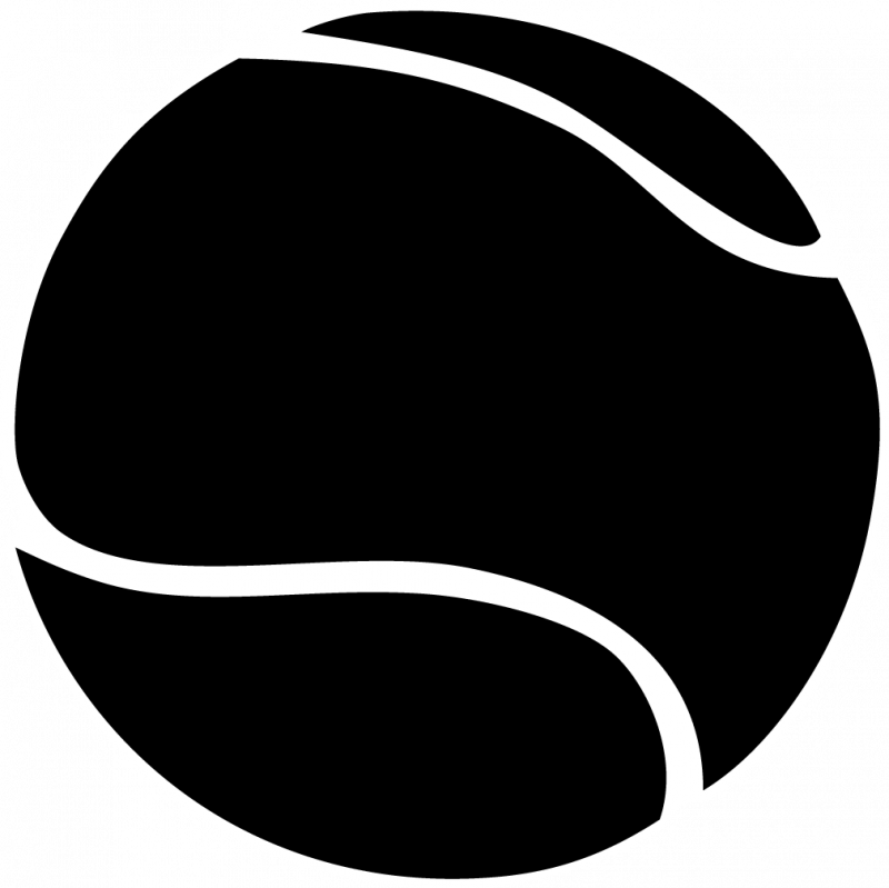 Tennis Ball Clipart Black And White - Tennis Ball Black And White (800x799), Png Download