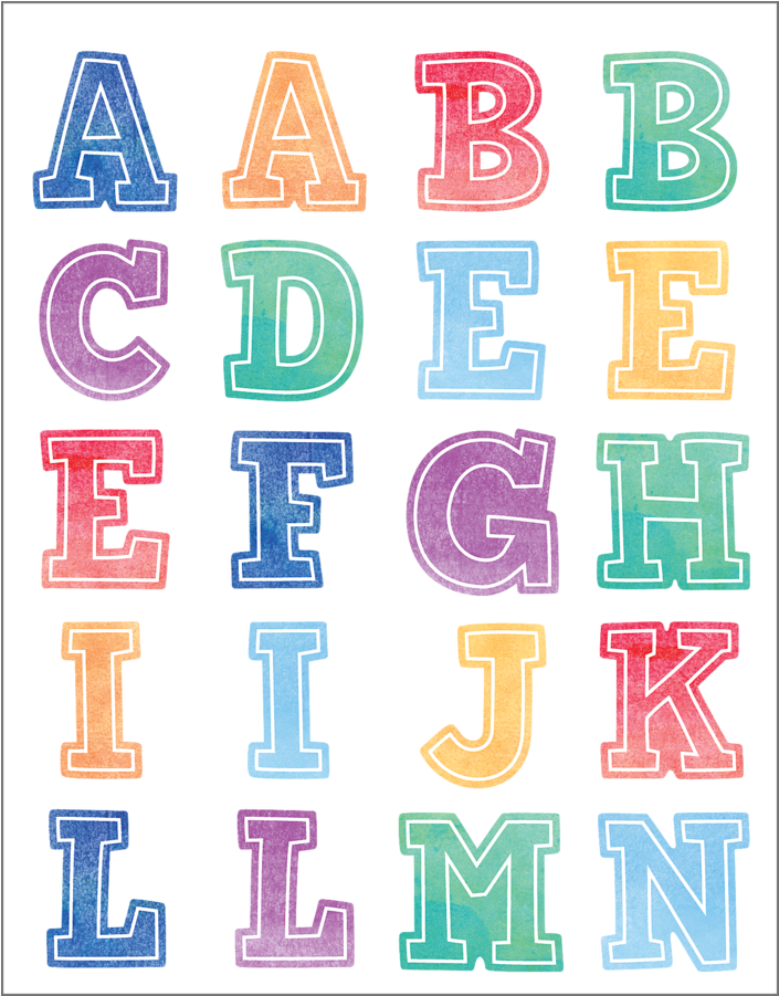 Tcr8196 Watercolor Alphabet Stickers Image - Teacher Created Resources Watercolor Alphabet Stickers (900x900), Png Download