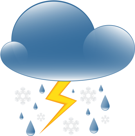 Free Png Thunder Rain And Snow Weather Icon Png Images - Rain And Thunder Clipart (480x484), Png Download