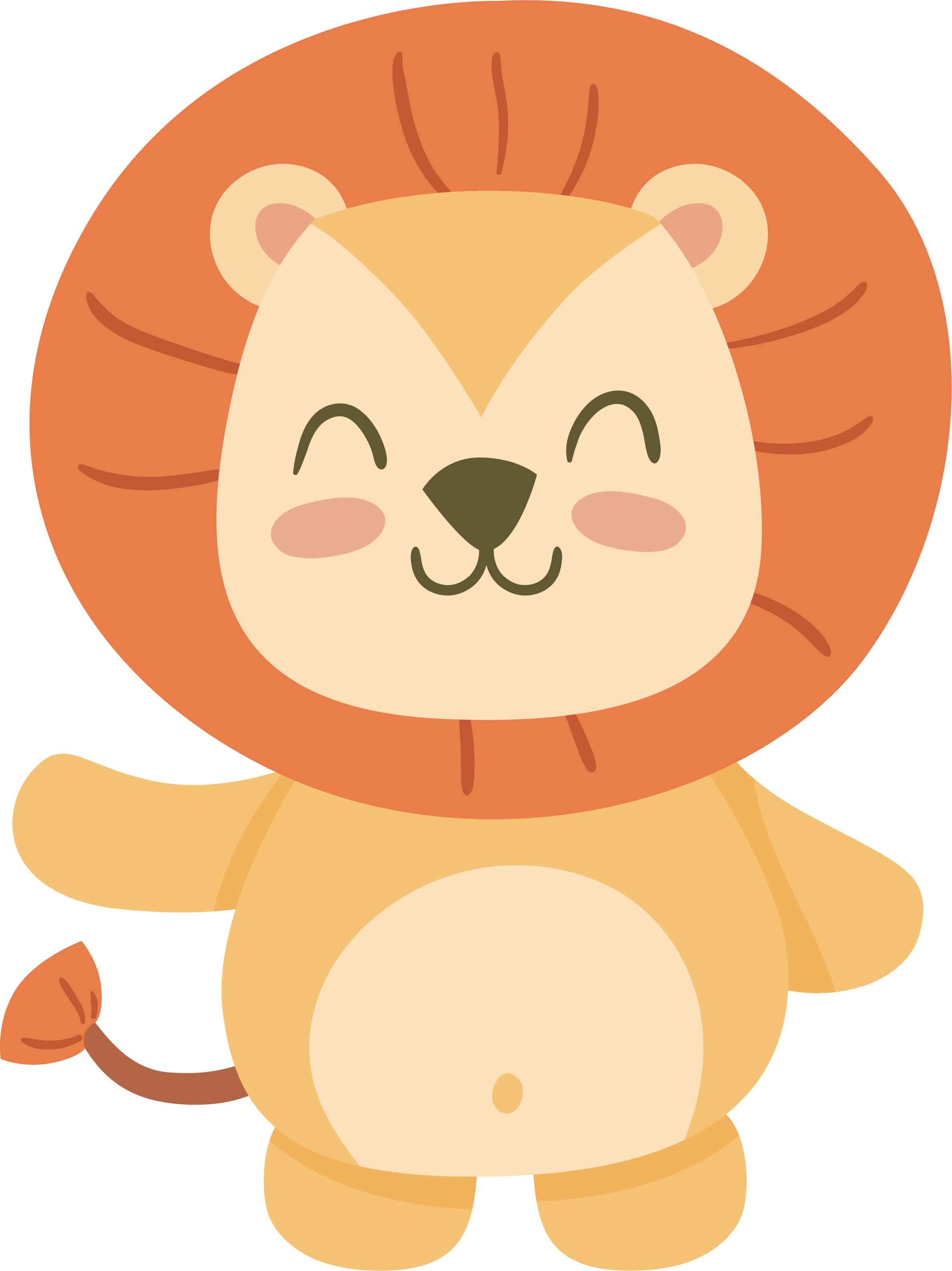 Lion Clip Art - Little Lion Vector Free (2374x3167), Png Download