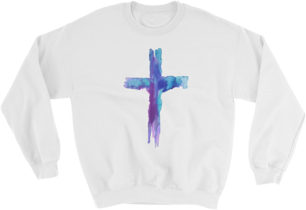 Watercolor Cross Sweatshirt - Cross (1000x1000), Png Download