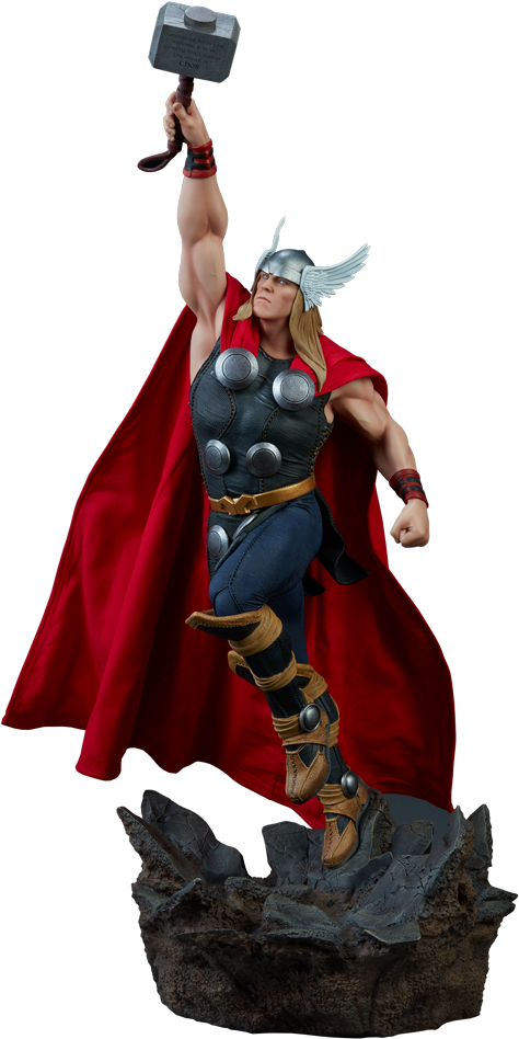 5" Marvel Statue Thor - Thor Sideshow 1 5 (480x951), Png Download