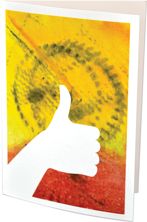 Greeting Card Featuring An Encaustic Design And A Thumbs - Painting (800x800), Png Download
