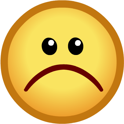 Sad Face - Club Penguin Sad Face (427x474), Png Download
