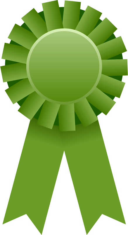 Award Green Ribbon - Green Award Ribbon Clipart (438x800), Png Download