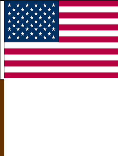 Plastic Hand Flags Fourth - Us Flag And Mexican Flag (500x662), Png Download