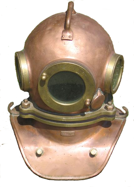 Helmet Logo For Underwater Diving Portal - Diving Helmet (429x600), Png Download