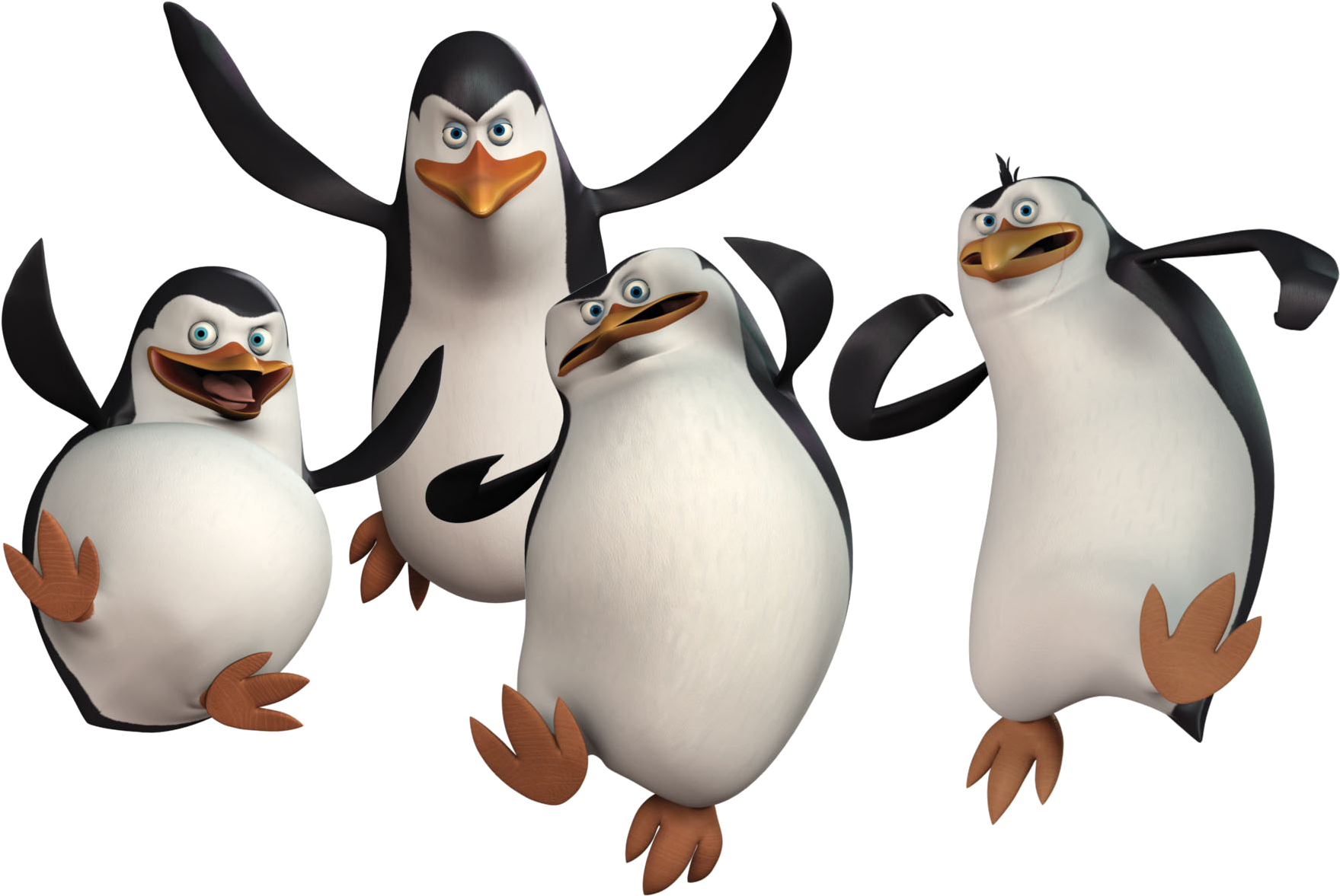 Penguins Png Image, Madagascar Penguins Png Image - Three Penguins Of Madagascar (2000x1271), Png Download