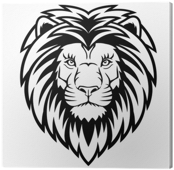 Lion Head Clip Art Black And White (400x400), Png Download