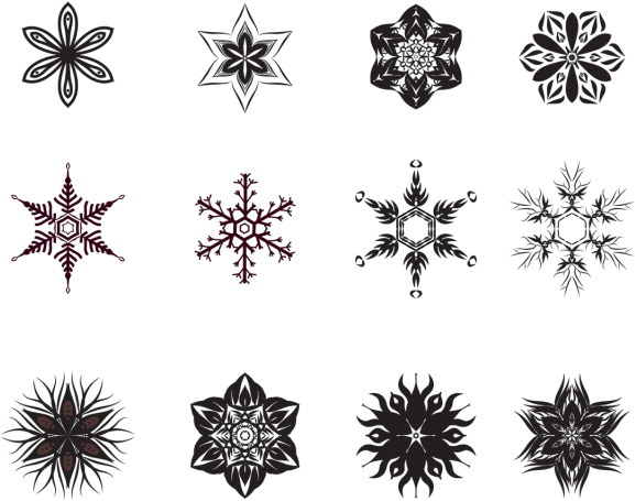 Flower And Snowflake Pattern, Wedding, Pattern, Border - Snowflake (640x640), Png Download