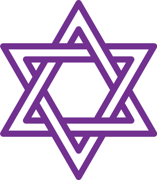 Star Of David - Purple Star Of David (534x612), Png Download