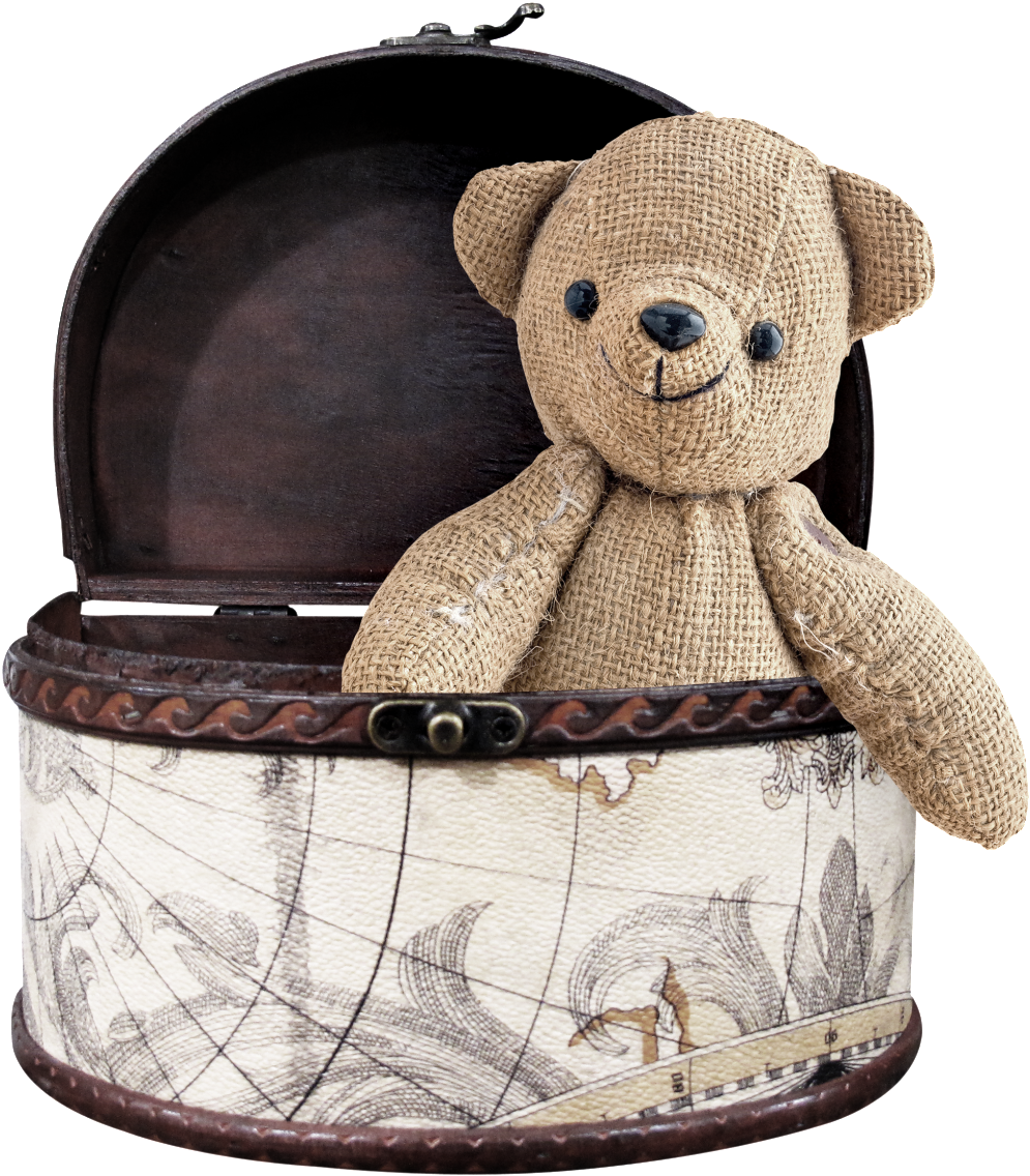 Bear Png Transparent Placed In The Box - Stuffed Toy (1024x1165), Png Download