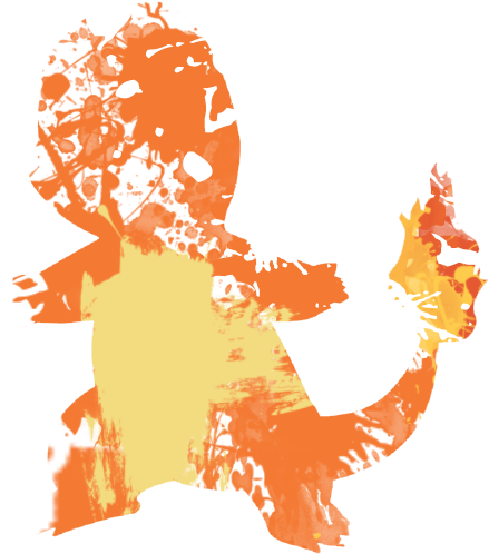 Charmander Paint Splatter Graphics By Hollyshobbies - Orange Paint Splatter Bg (580x575), Png Download