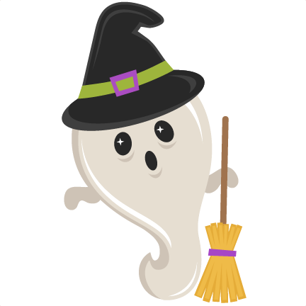 Witch Ghost Svg Scrapbook Cut File Cute Clipart Files - Cute Ghost Clipart Png (432x432), Png Download