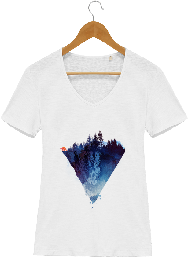T Shirt V Neck Women Stella Chooses Near To The Edge - Trademark Art 'near To The Edge' By Robert Farkas Framed (690x850), Png Download