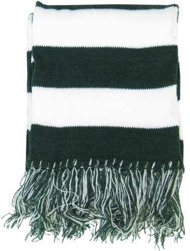 Dark Green/white Rugby Striped - Green And White Striped Scarf (500x494), Png Download