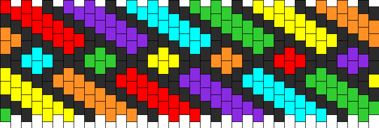 Rainbow Stripe Kandi Pattern - Rainbow (756x256), Png Download