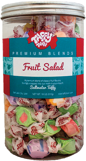 Fruit Salad - Taffy Town Gourmet Salt Water Taffy Gift Jars, 18 Ounces (550x550), Png Download