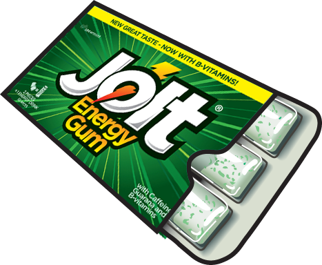 What's Inside - Jolt Energy Gum - Spearmint 12 - Pack (467x384), Png Download