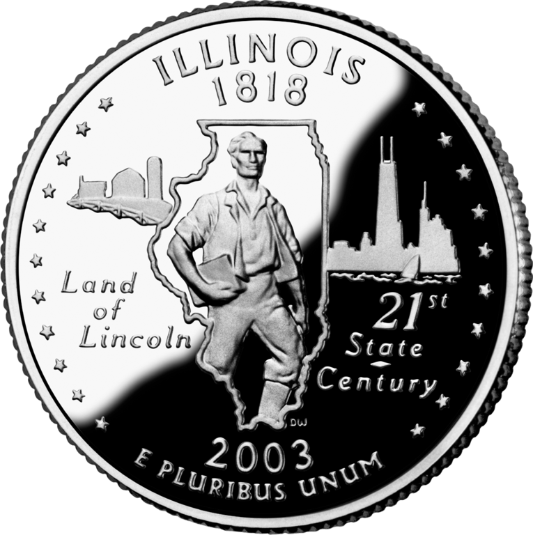 2003 Il Proof - Illinois State Quarter (765x768), Png Download