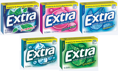 Extragum - Wrigley's Extra Sugarfree Gum, Spearmint - 15 Piece (450x271), Png Download