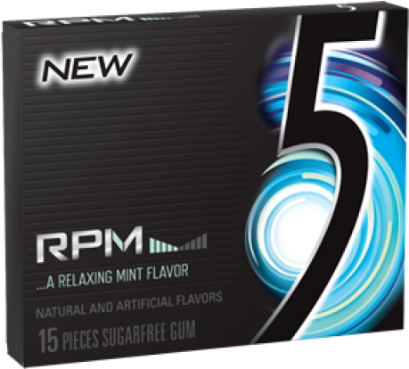 5 Gum Logo Png - Wrigley 5 Rpm Mint Sugarfree Gum Sticks (800x800), Png Download