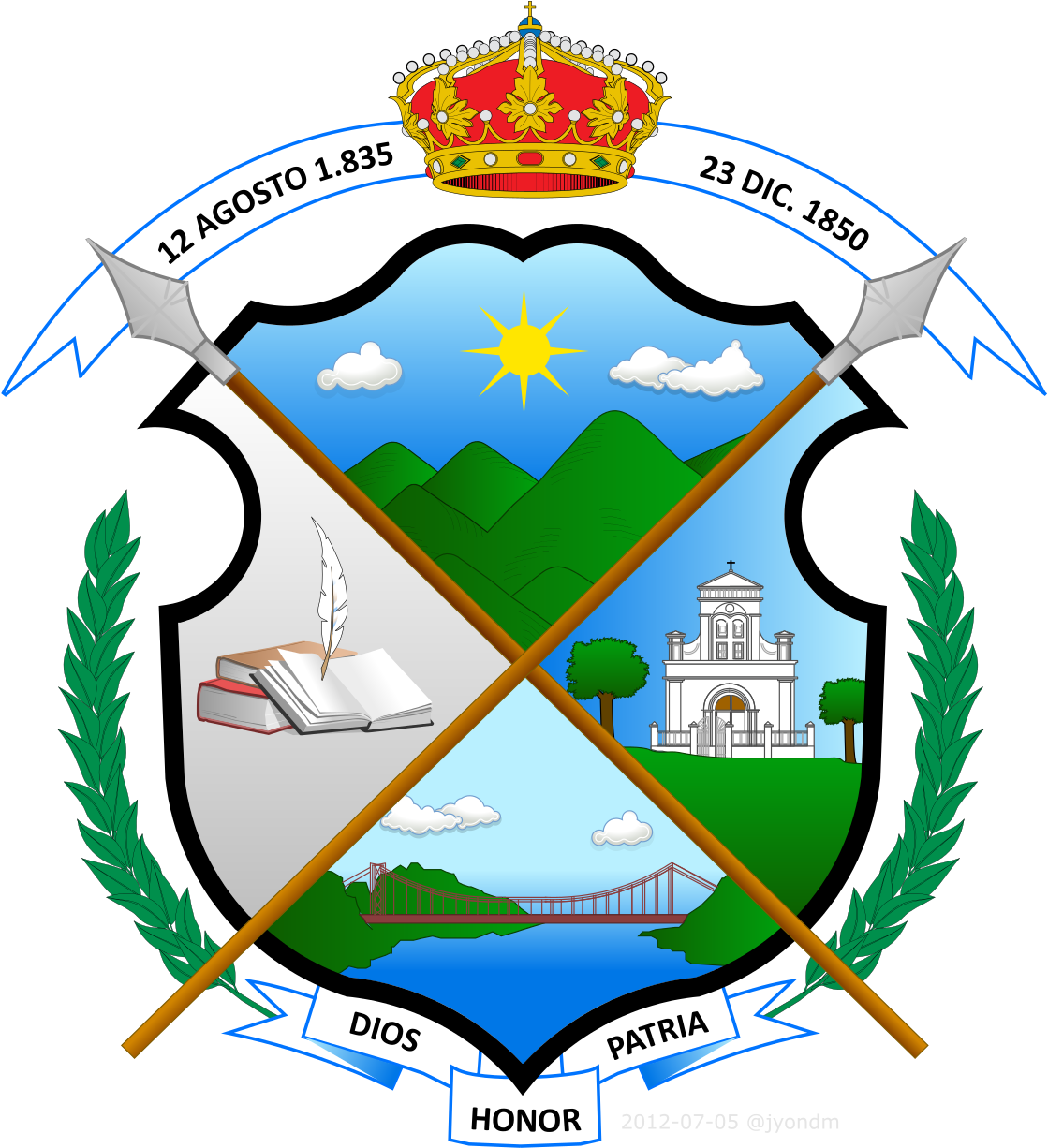 Símbolos De Ocaña - Escudo Del Municipio De La Victoria Valle (1200x1289), Png Download