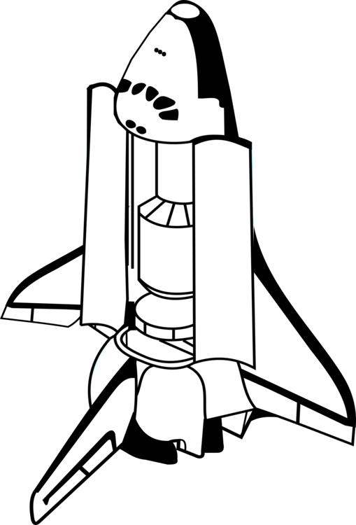 Computer Icons Space Shuttle Program Drawing Share - Space Shuttle Cartoon White And Black (509x750), Png Download