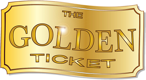 With A Golden Ticket For Their Outstanding Effort In - Ticket Cinema Vintage Vierge Golden (500x269), Png Download