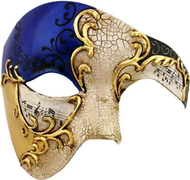 Gold Series Phantom Of The Opera Half Face Masquerade - Phantom Of The Opera Half Men Face Musical Mask Masquerade (1001x1001), Png Download