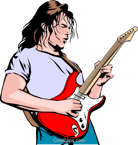 Guitar Player - Playing Electric Guitar Clipart (456x480), Png Download