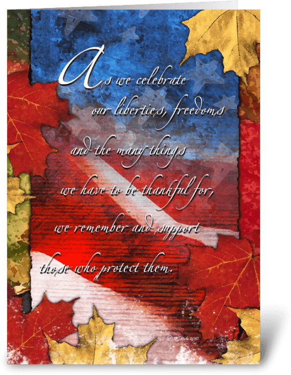 Patriotic Thanksgiving Card Greeting Card - Patriotic Thanksgiving (700x792), Png Download