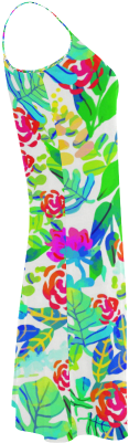 Cute Tropical Watercolor Flowers Alcestis Slip Dress - Koinobori (500x500), Png Download