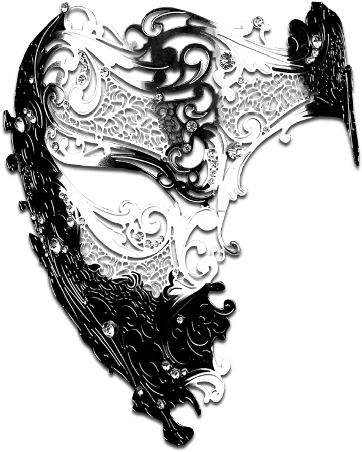 Silver Series Signature Phantom Of The Opera Half Face - Phantom Of The Opera Half Face Mask (865x1001), Png Download