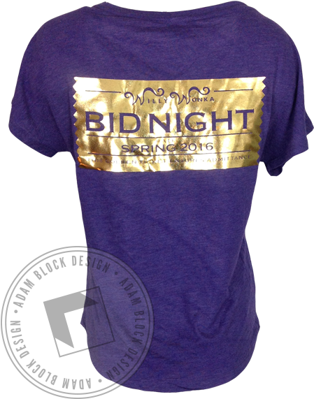 Delta Phi Epslion Golden Ticket Bid Day Tee - Golden Ticket Bid Day (464x585), Png Download