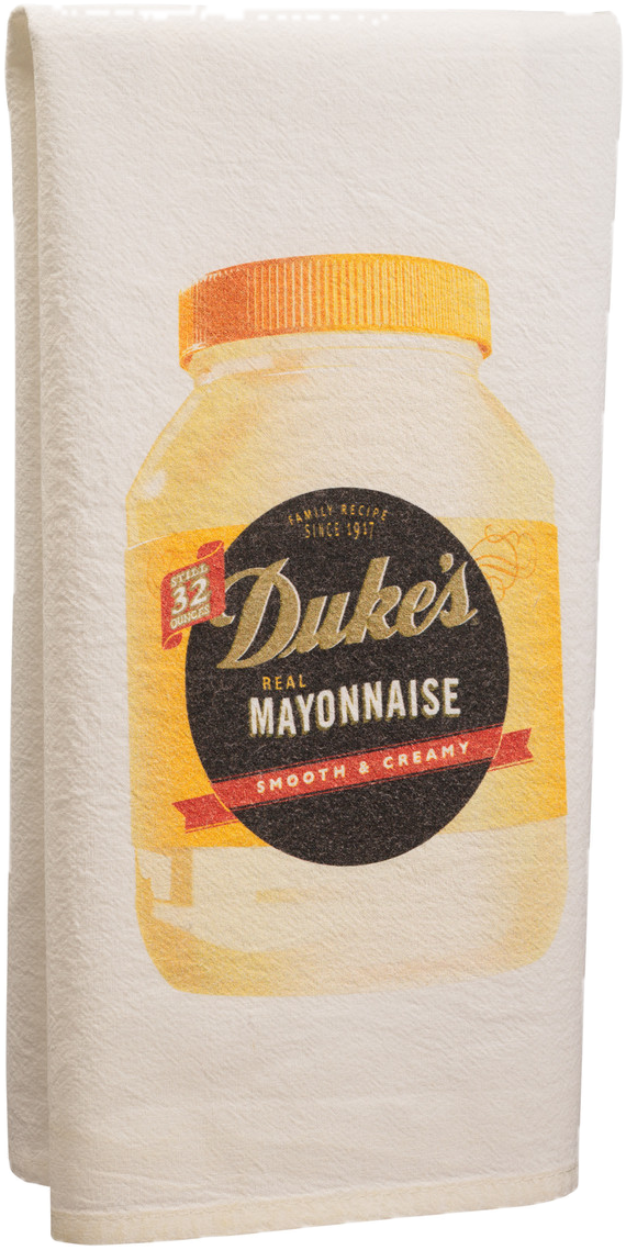 100th Anniversary Dukes Tea Towel Burned - Dukes Mayonnaise, Real - 48 Fl Oz (643x1248), Png Download