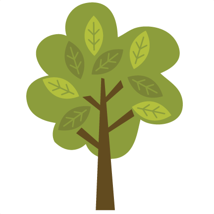 Tree With Leaves Svg File For Scrapbooking And Cardmaking - Cute Woodland Tree Clipart (432x432), Png Download