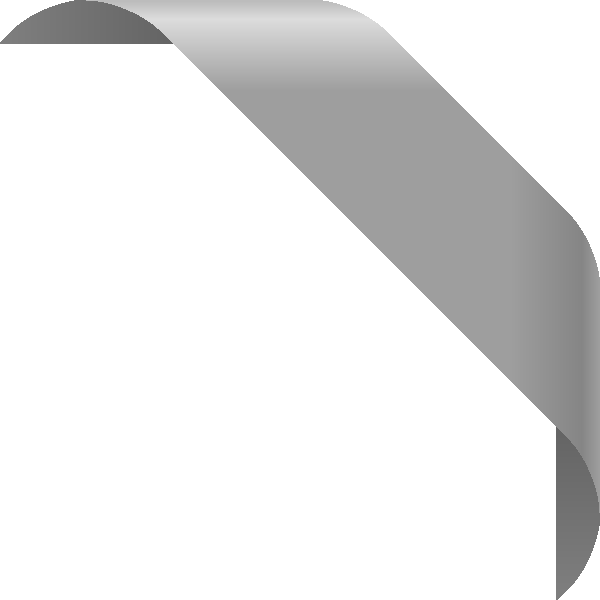 Corner Ribbon01 Gray - White Ribbon Corner Png (600x600), Png Download