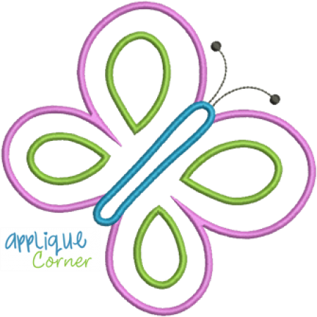 Butterfly Ribbon Tail Applique Design - Shameock Applique Shirt -- Personalized With Name (450x450), Png Download