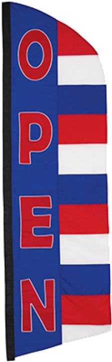"open" Patriotic Feather Banner Flag - Flag (728x728), Png Download