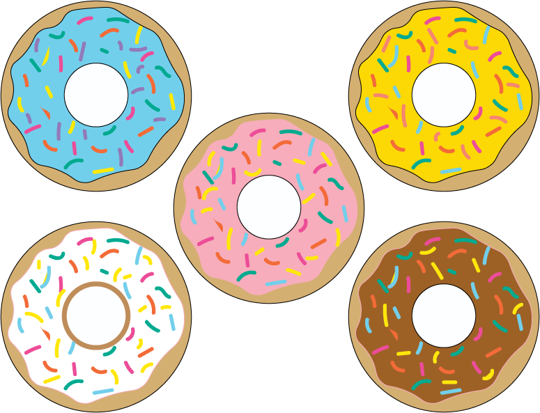 Dunkin Donuts Clipart Bitten Donut - Free Printable Donut Banner (775x593), Png Download