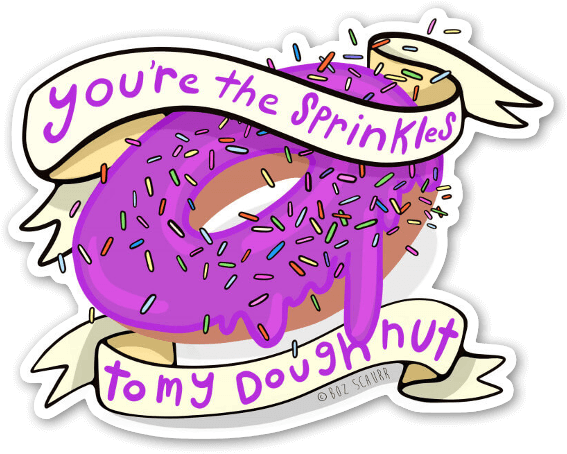 Donut I Know You Sticker - Doughnut (600x487), Png Download