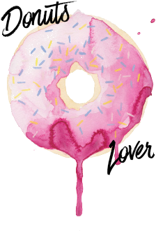 Model Image Graphic Image - Watercolor Doughnut Art (330x478), Png Download