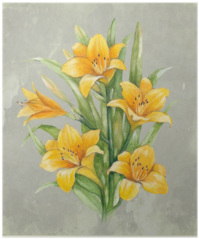 Watercolor Illustration Of Lily Flower - Watercolor Painting (400x400), Png Download