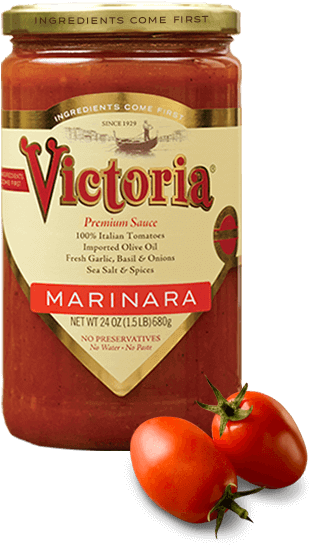 Premium Marinara - Victoria Tomato Basil Sauce - 24 Oz Jar (380x642), Png Download