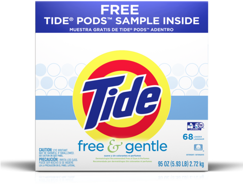 Tide Free & Gentle Laundry Detergent Pods - Tide Free Gentle 40 Loads (460x460), Png Download