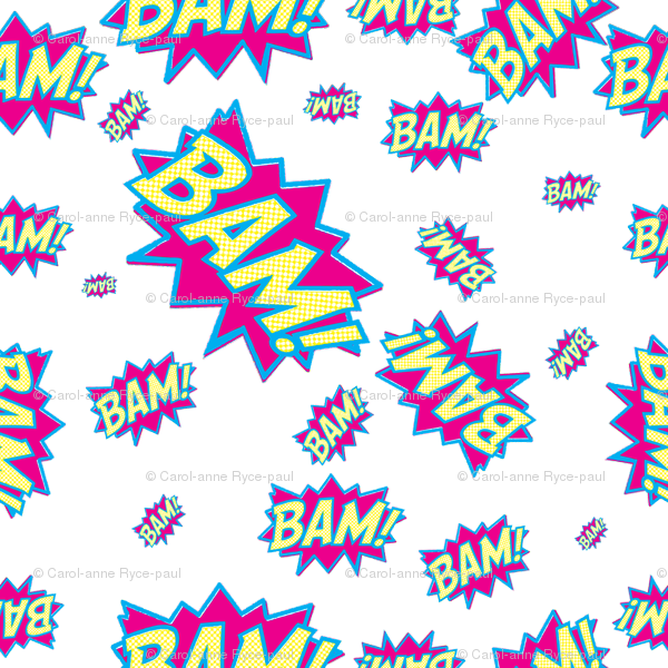 Carol Anne Ryce Paul - Book Fabric - Comic Book - Bam - Custom Fabric By Spoonflower (600x600), Png Download